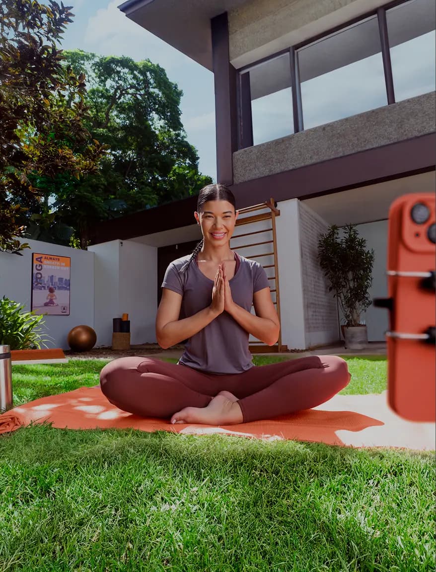 Instrutora usando a plataforma